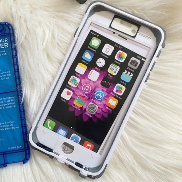 iPhone 6 Plus Nuud Lifeproof Phone Case White Gray New - Picture 11 of 13